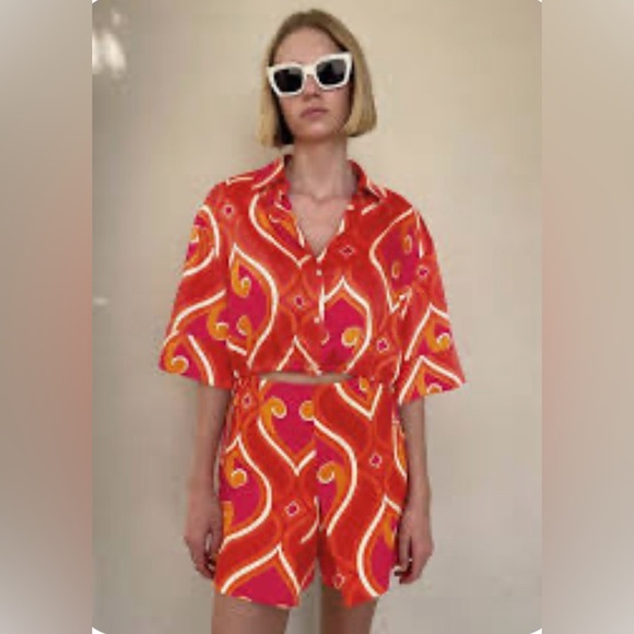 NWT Retro Summer Spring Zara Print Top - Picture 5 of 14